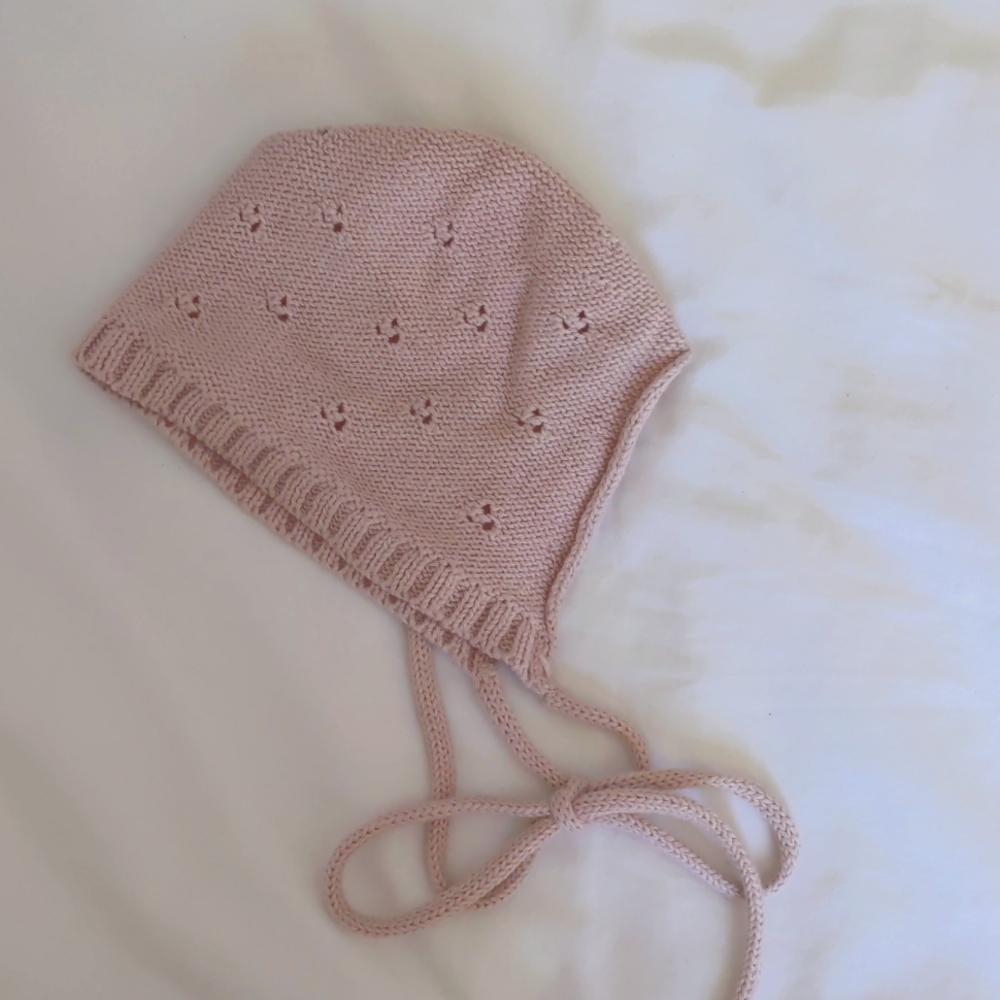 Jamie Kay Rose Colored Knit Bonnet